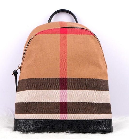 03-S I B*berry Cowhide Canvas Backpack - Clearance